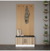 Resim Minar Kale Dekor Panel Ayakkabılık Minderli Beyaz Dore 