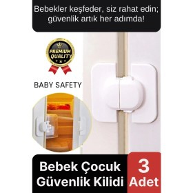 Resim Svein Özel Üretim Çekmece Buzdolabı Pencere Dolap Sabitleyici Çocuk Bebek Koruyucu Güvenlik Kilidi 3 Adet 