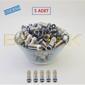 Resim Digitürk Rg6 Sıkmalı F Konnektör - 5 Adet 
