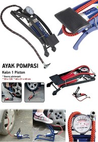 Resim Crafter tools Alman Ayak Hava Pompası Top Lastik Hava Şişirme KALIN piston AP002 