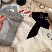 Resim 4 Çift Kadın Sevimli Karikatür Yavru Köpek Ayak Bileği Çorapları - İlkbahar Yaz için Nefes Alabilir Hafif Kısa Çoraplar, Günlük Spor Giyim, Çeşitli Renkler (Gri/Siyah/Beyaz/Bej), Sevimli Çoraplar, Yavru Köpek Nakış Tasarımı, Delikli Doku 