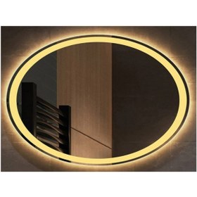 Resim GLOBAL LED MIRROR 65x85 Cm Kumlamalı Elips Ledli Ayna Banyo Aynası Dekoratif Ayna Boy Ayna Salon Duvar Ayna 