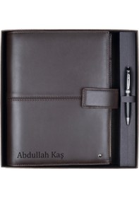 Resim İsme Özel Scrikss Mini Pen Siyah & A5 Ajanda Soft Kahverengi 