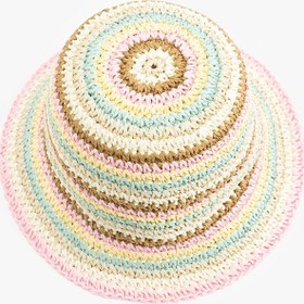 Resim Kız Çocuk Çok Renkli Hasır Şapka 