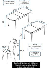 Resim Canisa Concept Rio Serisi Mdf Beyaz Mermer Desenli Açılabilir Mutfak Masa Takım 6 Pembe Sandalye 