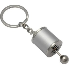 Resim Asel Aksesuarcı Hareketli Araba Vites Anahtarlık Altı Hız Manuel Vites Dişli Shifter Topuzu Metal Anahtarlık 