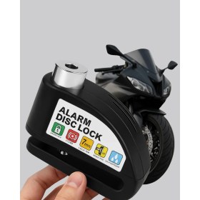 Resim Savarga 110 Db Alarm Disk Kilidi Motosiklet Scooter Bisiklet Güvenlik 