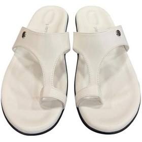 Resim Pierre Cardin Parmak Arası Geçmeli Anatomik Bayan Terlik Beyaz 