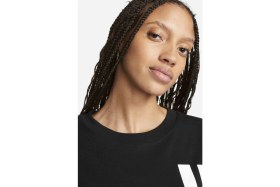 Resim Nike Air Sportswear Tee Loose Fit Kadın Büyük Beden %100 Pamuk Tişört Siyah 