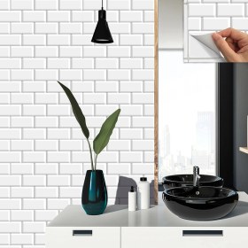 Resim Tink Pvc Karo Tuğla Desen Beyaz 30 x 30 cm 