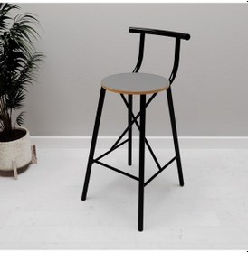 Resim Mutfak Sandalyesi Bar Taburesi Siyah Mermer Desenli 1230 Çok Renkli 