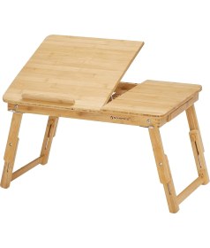 Resim Miletus Bambu Laptop Standı Yükseltilebilir Ders Çalışma Masası Çocuk Çalışma Sehpası Yatak Sehpası Ders Masası Yb 