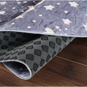 Resim SZK STORE Çocuk Odası Halısı Oyun Matı Makinede Yıkanabilir Kaymaz Taban Leke Tutmaz Yuvarlak 120*120 Gökkuşağ 