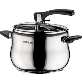 Resim Emsan Burcu 10 L Düdüklü Tencere Paslanmaz Çelik Gümüş - Siyah 