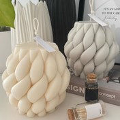 Resim Resin Twirl Yağmur Damlası Şekilli Mum Kalıbı 3D Geometrik Kavisli Sütun Silikon Mum Sabun Kalıbı DIY Epoksi Reçine, Balmumu, Polimer Kil için 