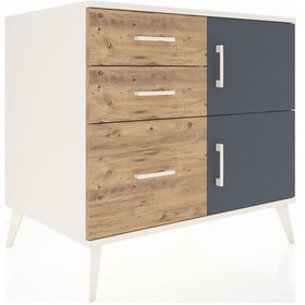 Resim Kronos Şifonyer Tek Raflı 3 Çekmeceli 2 Kapaklı 88x59x80 Aytaşı-antrasit/çam Antrasit/çam 
