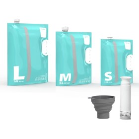 Resim 5 Parça Vakumlu Saklama Poşeti Seti - Vakum Pompalı Hava Almaz Vakumlu Gıda Erzak Saklama Torbası 