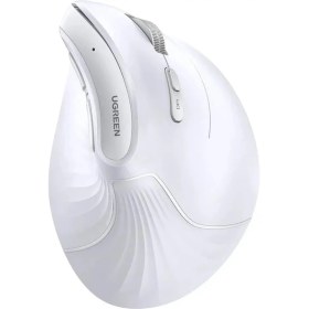 Resim Ugreen 4000 Dpı 6 Tuşlu Ergonomik Kablosuz Dikey Mouse, Beyaz, 45759 