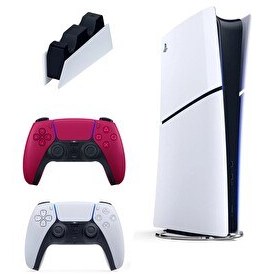Resim Sony Playstation 5 Slim Digital + 2. Kırmızı Dualsense + Şarj İstasyonu (İthalatçı Garantili) 