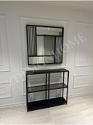 Resim zdesignhome 90 Cm Ayna + 90x25x100 Cm Metal Dresuar Z06 