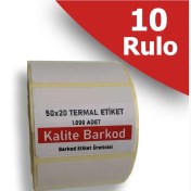 Resim Kalite Barkod 50X20 Termal Etiket | 10 Rulo Barkod Etiketi 
