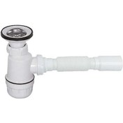 Resim Plastik Taslı Lavabo Eviye Gider Sifonu Körük Çıkışlı 