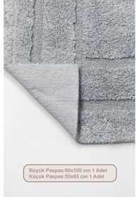 Resim Elart Solid Banyo Halısı Paspas Takımı Pamuklu 2 Adet 60x100 Cm İndigo İndigo 