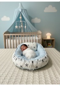 Resim Babynest Yer Yatağı Yıldızlı Mavi Bebeciden 