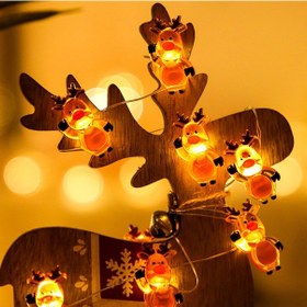 Resim Dianziye Güzel Geyik Şekilli Noel Dekorasyon Led Işık Zinciri 3m 30 Ampul Pilli Sürekli Açık+flaş Modu 3xaa Pili Dahil Değil 