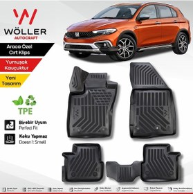 Resim Fiat Egea Cross Uyumlu Paspas 2021 Sonrası 3d Havuzlu Paspas 