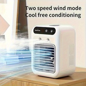Resim Mini Kişisel Klima Fanı - Çift Hızlı Soğutmalı USB Taşınabilir AC Soğutucu, Ev, Ofis, Araba ve Kamp İçin Kompakt Masaüstü Soğutma Fanı - Küçük Alanlar & Sıcak Bölgeler İçin İdeal, Portatif Soğutucu, Verimli Hava Tasarımı, Dayanıklı Yapı, Ev Kullanıcıları 