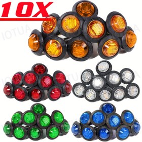 Resim 10 adet DC12V Mini Yuvarlak LED Işık Gömme Yan Araç Lambası Gösterge Işıkları Tekne Kamyon Kamyon Karavan Römork ATV 