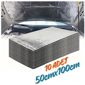Resim Araç Oto Kaput Kapı Taban Davlumbaz Ses Yalıtım Malzemesi 6mm Alm. Folyolu Kauçuk 50cmx100cm 10adet 