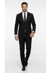 Resim Plus Scorpion Slim Fit Pike Dokuma Erkek Blazer Ceket Modern Şık Günlük Kombin Siyah 