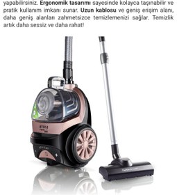 Resim Arnica Turbo Başlıklı Kumandalı Torbasız Süpürge HEPA 13 Alerjik Filtreli Ultra Sessiz-Tartı Hediyeli 