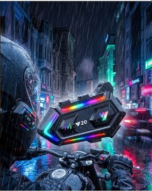 Resim Bluetooth 5.3 Motosiklet Kask Intercom Kulaklık 1000 Metre Ipx6 Su Geçirmez Çok Renkli 