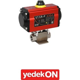 Resim Çift Etkili PNömatik Aktüatörlü Hidrolik 2 Yollu Küresel Vanalar (AISI 316-L Paslanmaz) - Zemine Sac Monteli - Viton-[su Ve Kimyasal Akışkan Geçişi İçin Özel] 