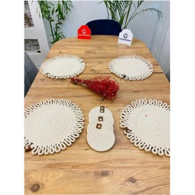 Resim Jütex Home Jüt Hasır Amerikan Servis Supla ve Bardak Altı 8 Parça 