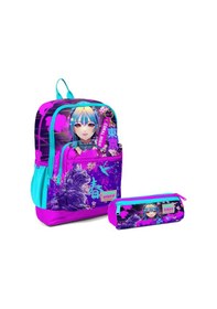 Resim Coral High İlkokul Sırt Çantası ve Kalemlik Seti - Mor Pembe Anime Kedi - Kız Çocuk 