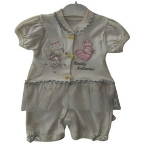 Resim Cebeciticaret Kız Bebek Tulum Ekru-Ekru-6- 9 Ay Çok Renkli 