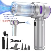 Resim Kablosuz El Tipi Elektrikli Süpürge Güçlü Emiş, 3 Hız, Fırçasız Motor, USB Şarj, Lityum Pil, Anti-Statik, 16000PA Emiş, Araba ve Ev Kullanımı İçin 