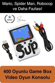 Resim Sup 400 Taşınabilir Mini 2 in 1 GameBoy Oyun Konsolu Retro Nostaljik Atmosfer Atari Video Çocuk 