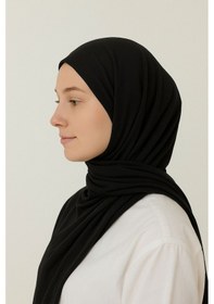 Resim Mim Eşarp Penye Pamuksu Şal Klasik 3 Lü Set Taş - Siyah - Gümüş 