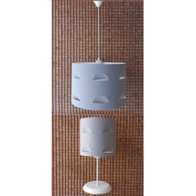 Resim Onay Gri Kumaş Kaplama 2.li Set Yatak Odası Genç ve Çocuk Odası Avize ve Abajur Seti 