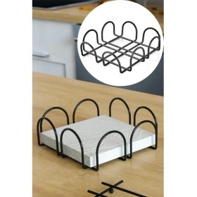 Resim Şık Dekoratif Peçetelik, Kaplamalı Paslanmaya Dayanıklı Kare Peçetelik 