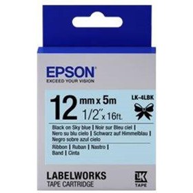 Resim Epson LK-4YBF Floresanlı Sarı Üzeri Siyah 12mm 9Metre Etiket 