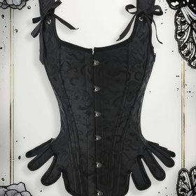 Resim Askılı Vintage Kadın Gotik Steampunk Overbust 1780'ler tarzı kalıplı korse Üst 