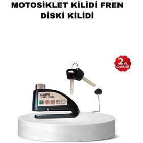 Resim 110 Db Alarmlı Disk Fren Kilidi Su Geçirmez Çelik Gövde Motosiklet Güvenlik Çok Renkli 
