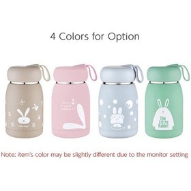 Resim Maoyaya 320ml Çift Katmanlı Termos, Mavi-siyah, Taşınabilir Tutacaklı Siyah 