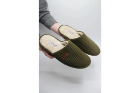 Resim Erkek Sessiz ve Kaydırmaz Taban, Sıcak,mevsimlik, Içi Peluş, Fitilli Kadife Çanak Terlik 